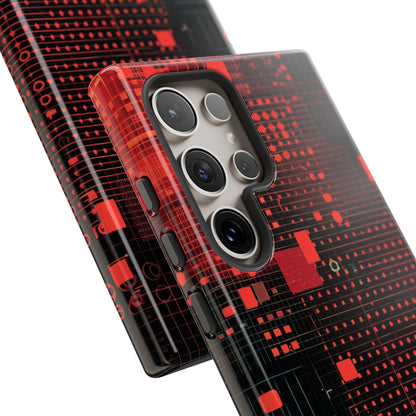 Crimson Circuit Grid Samsung S24 - Tough