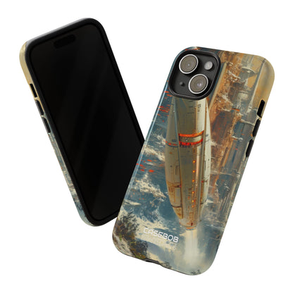 Futuristic Forest Voyage iPhone 15 - Tough