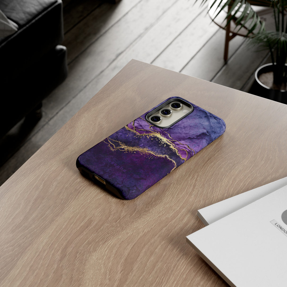 Purple Blue Marble - Protective Phone Case