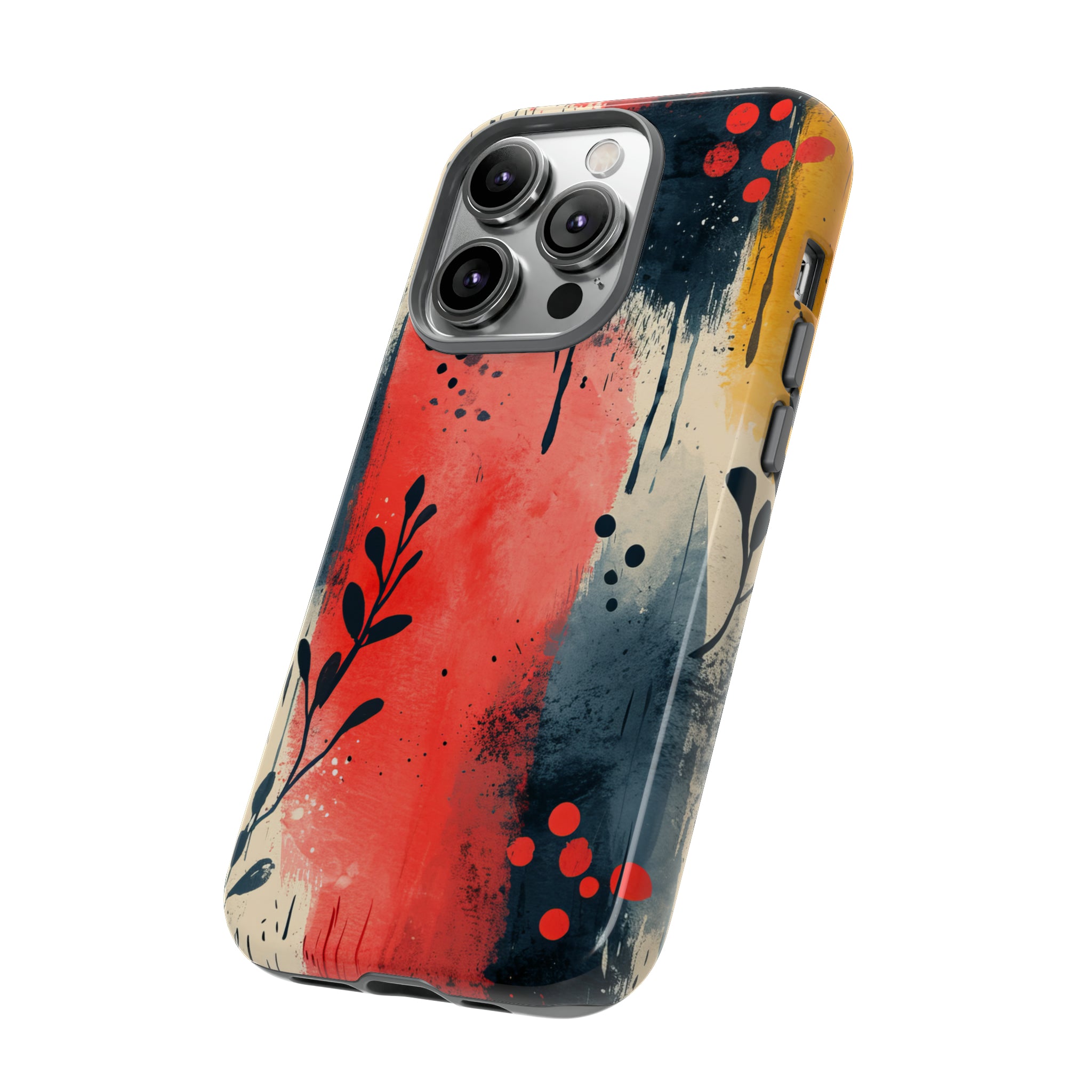 Scandinavian Leafy Brushstrokes - Protective Phone Case