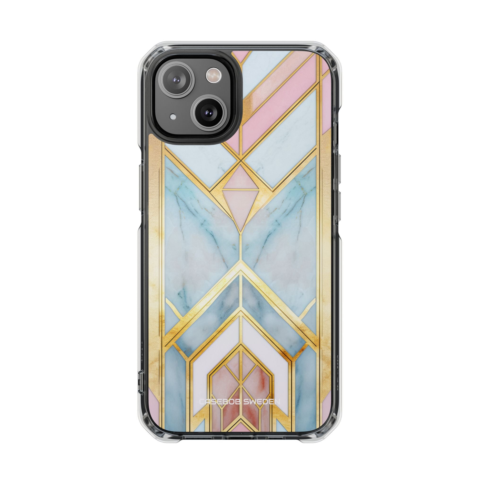 Gold Pink Art Deco - Clear Impact iPhone 14 Phone Case