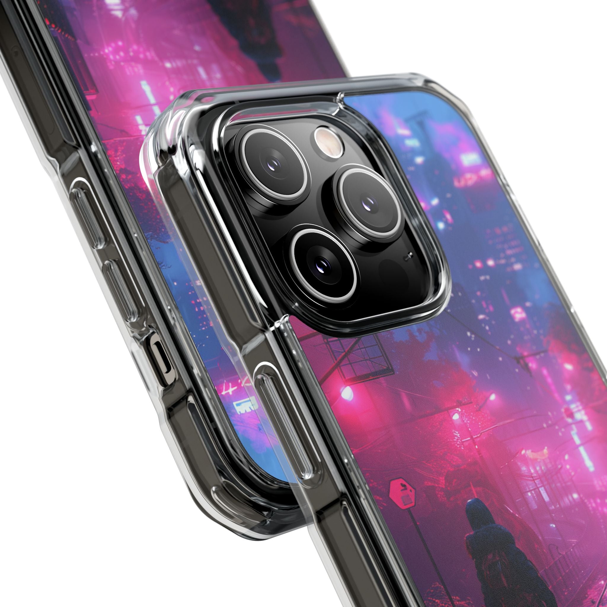 Neon Shadow City iPhone 14 - Impact Clear+