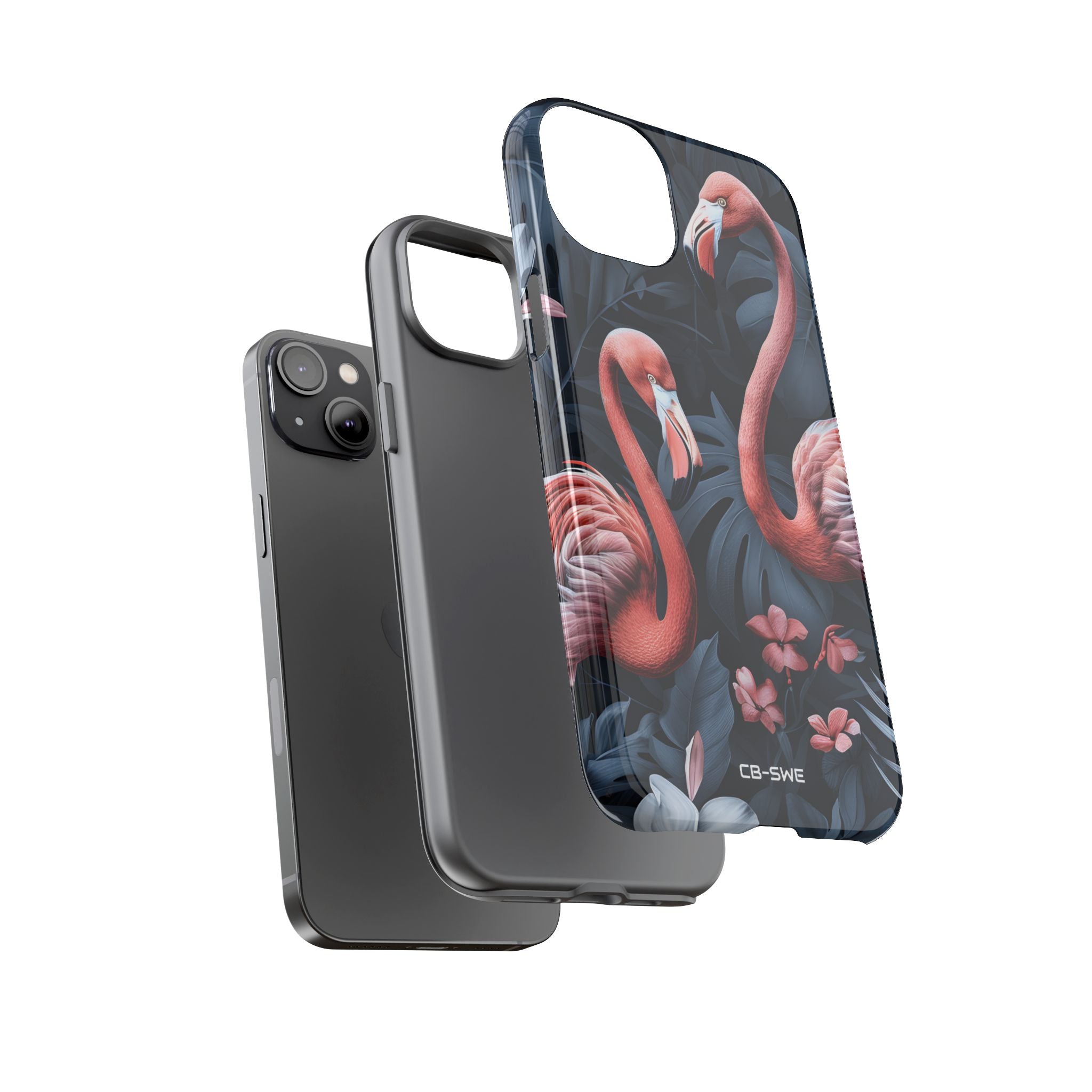 Flamingos Embrace Nature - iPhone Case