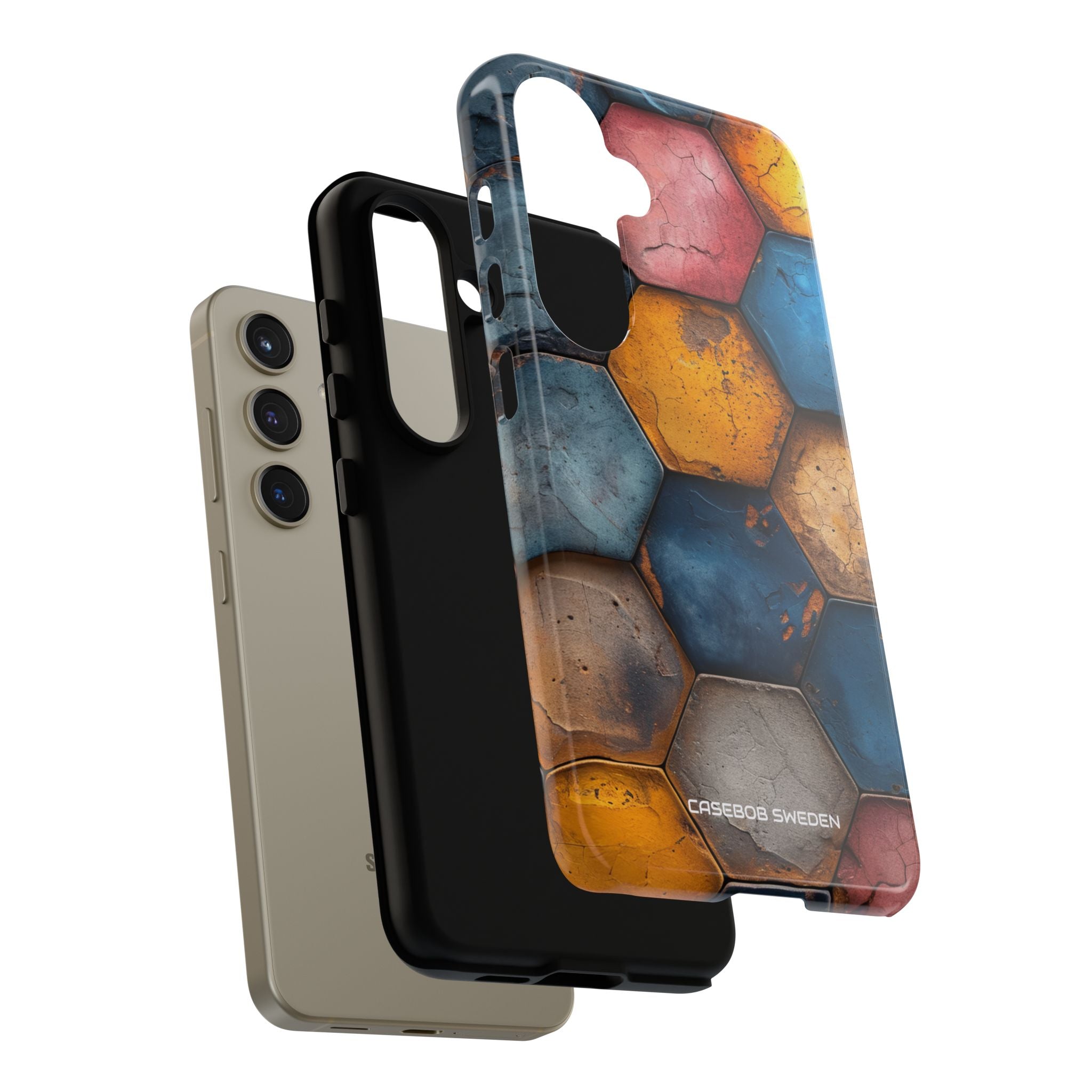 Rustic Geometric Tiles - Tough Samsung S24 Phone Case