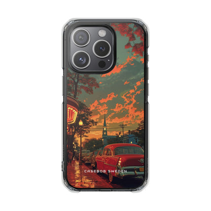 Mid-Century Nostalgia Streetscape iPhone 15 - Clear Impact Phone Case