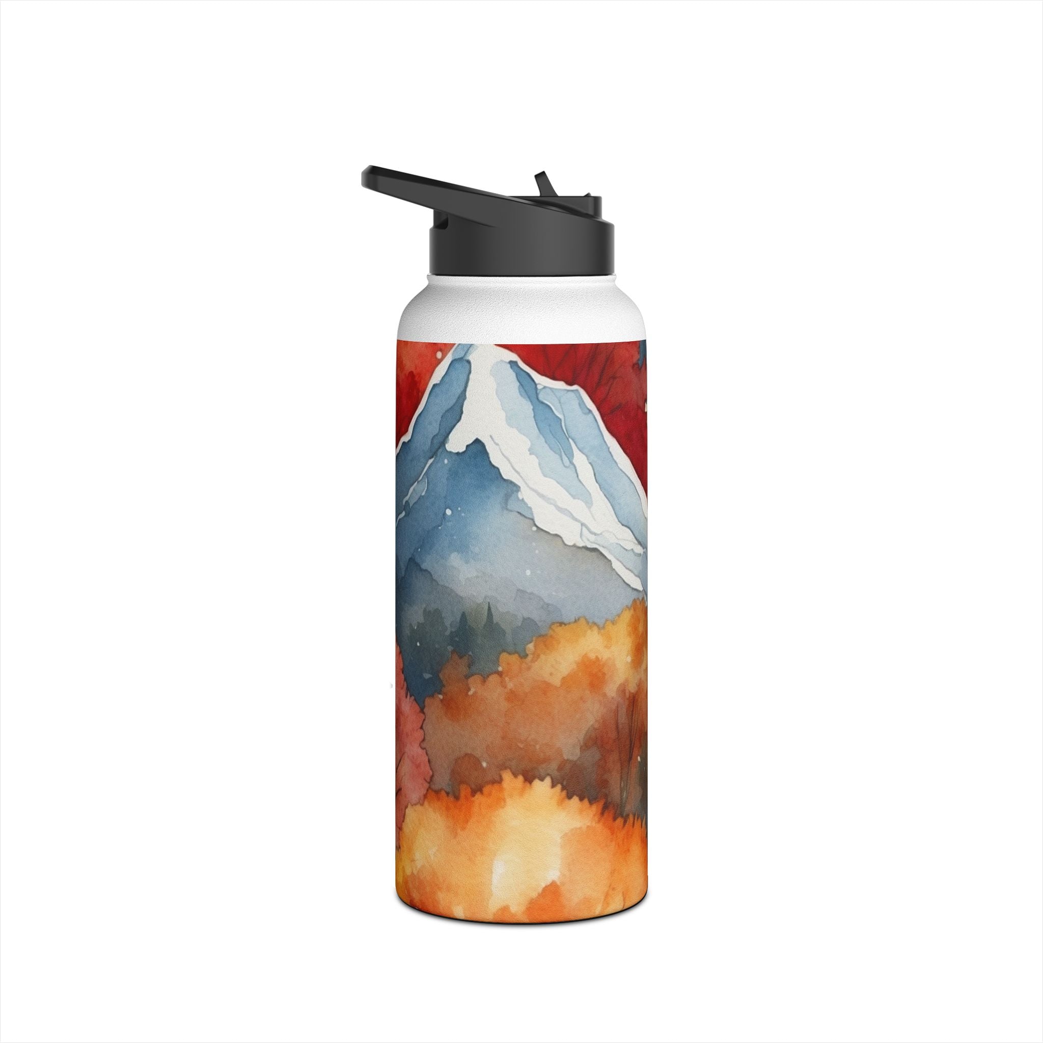 Snowcapped Ember Mountains - Stainless Steel Water Bottle