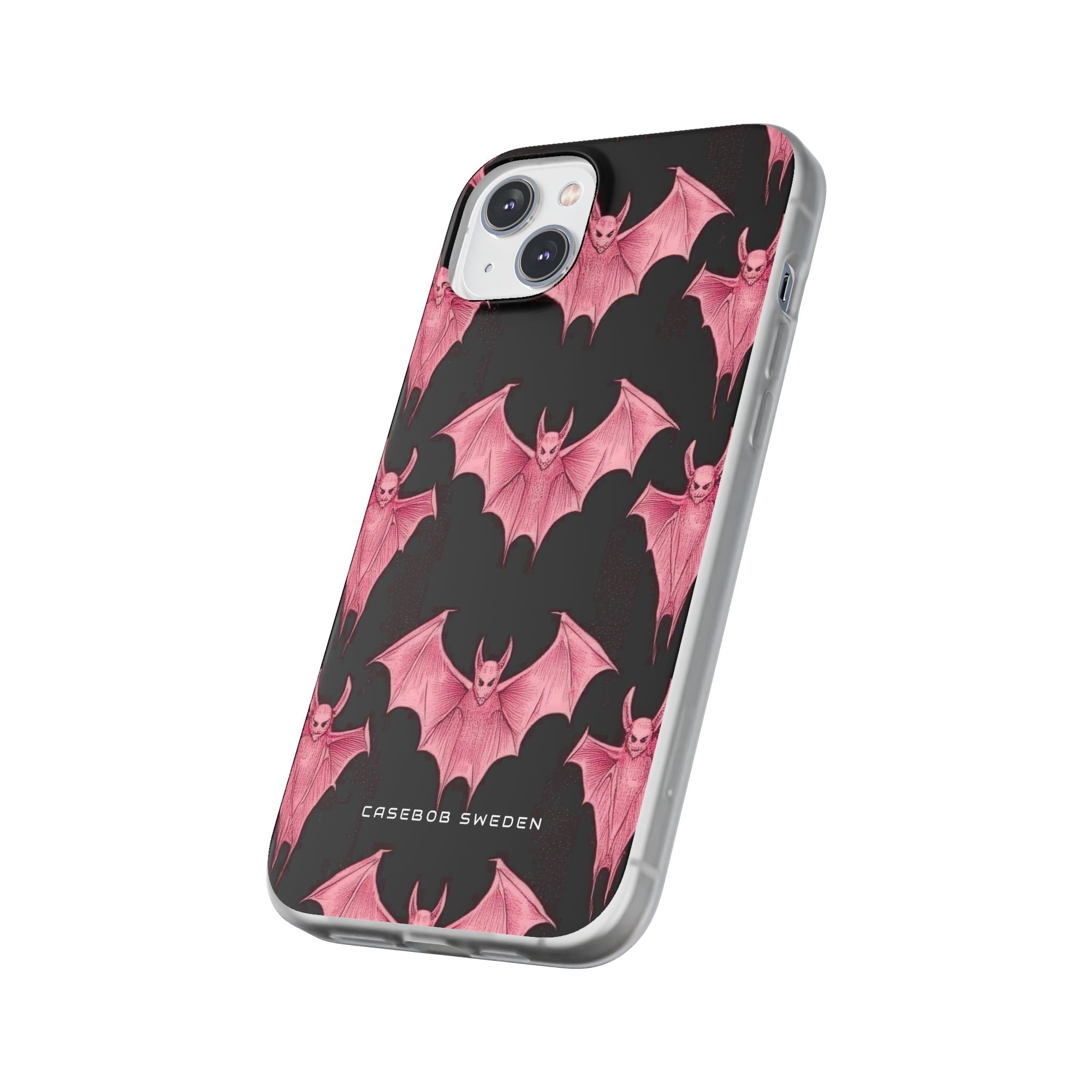 Gothic Pink Bats Aflame iPhone 14 - Flexi Phone Case