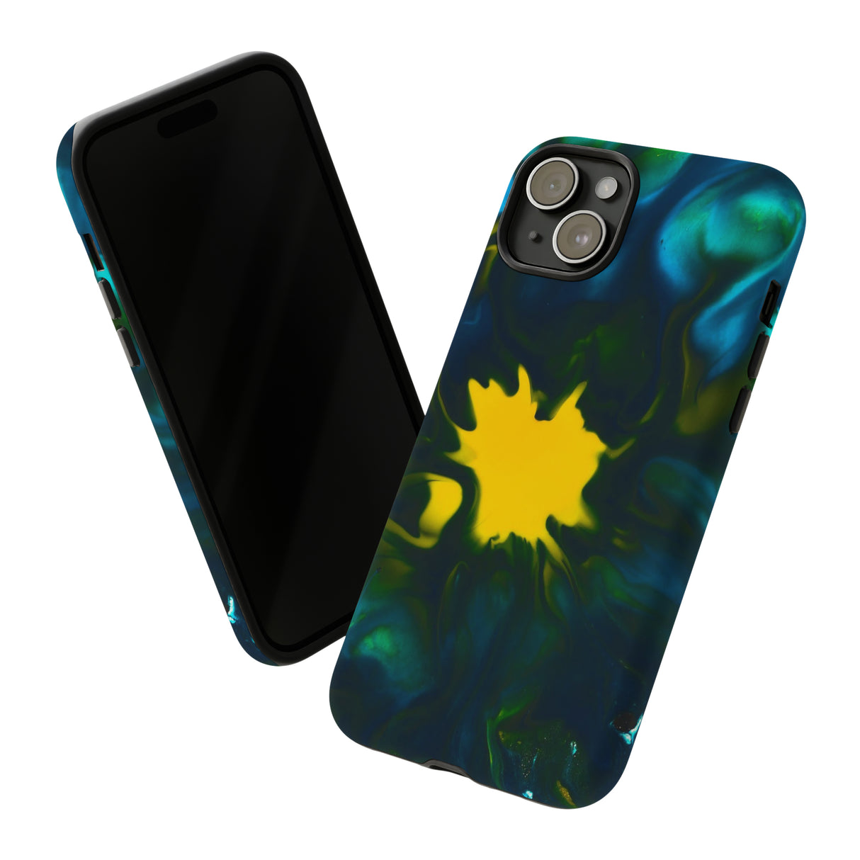 Yellow Spot Ink Art - Protective Phone Case