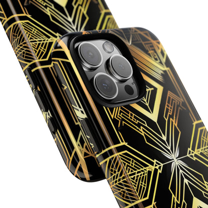 Golden Geometric Opulence iPhone 16 - Tough Phone Case