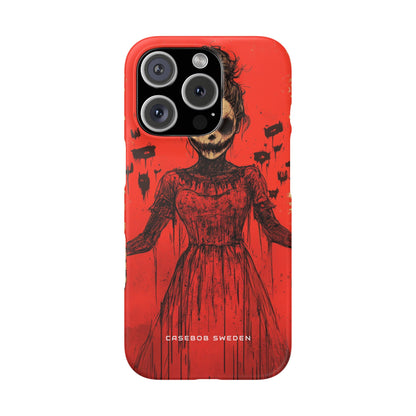 Haunting Scarlet Descent iPhone 16 - Slim Phone Case