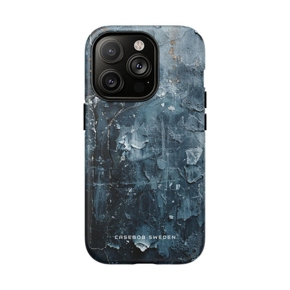 Weathered Blue Tapestry with Cracked Layers iPhone 14 | Tough+ Phone Case