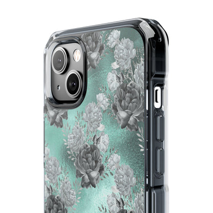 Teal Floral Elegance iPhone Case - Impact