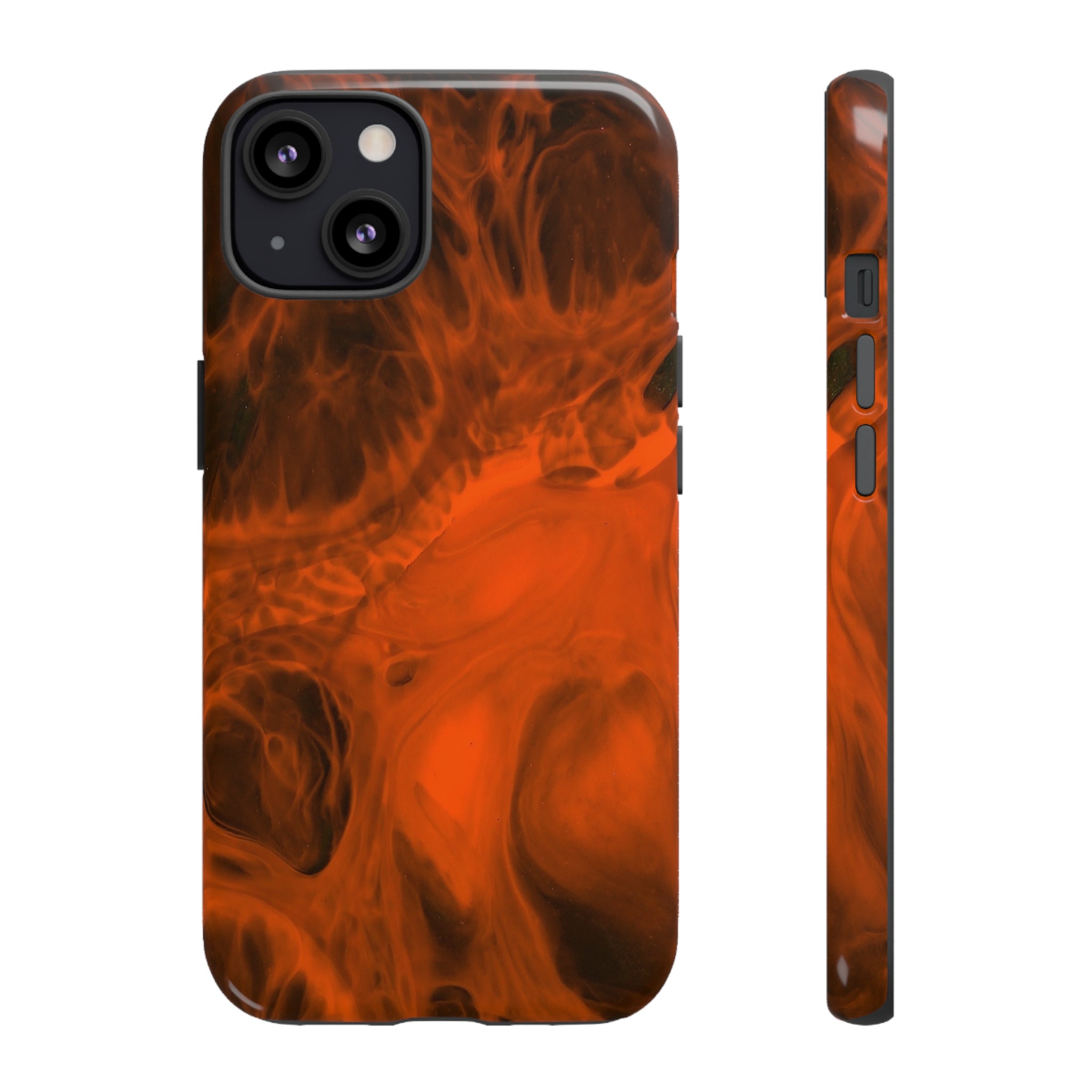 Red Flame Ink Art iPhone Case (Protective) iPhone 13 Glossy Phone Case