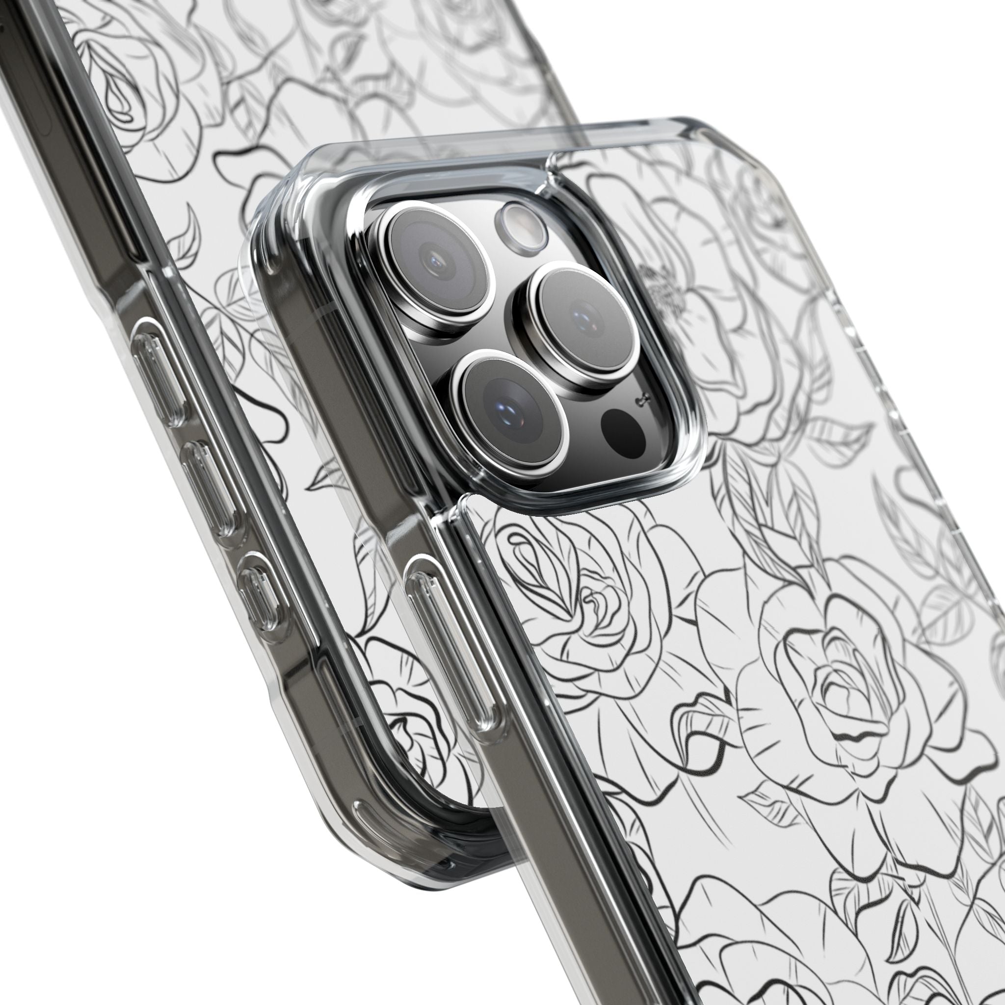 Intricate Rose Sketches iPhone Case - Impact