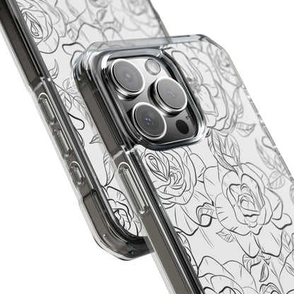 Intricate Rose Sketches iPhone Case - Impact