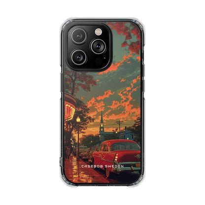 Mid-Century Nostalgia Streetscape iPhone 14 - Clear Impact Phone Case