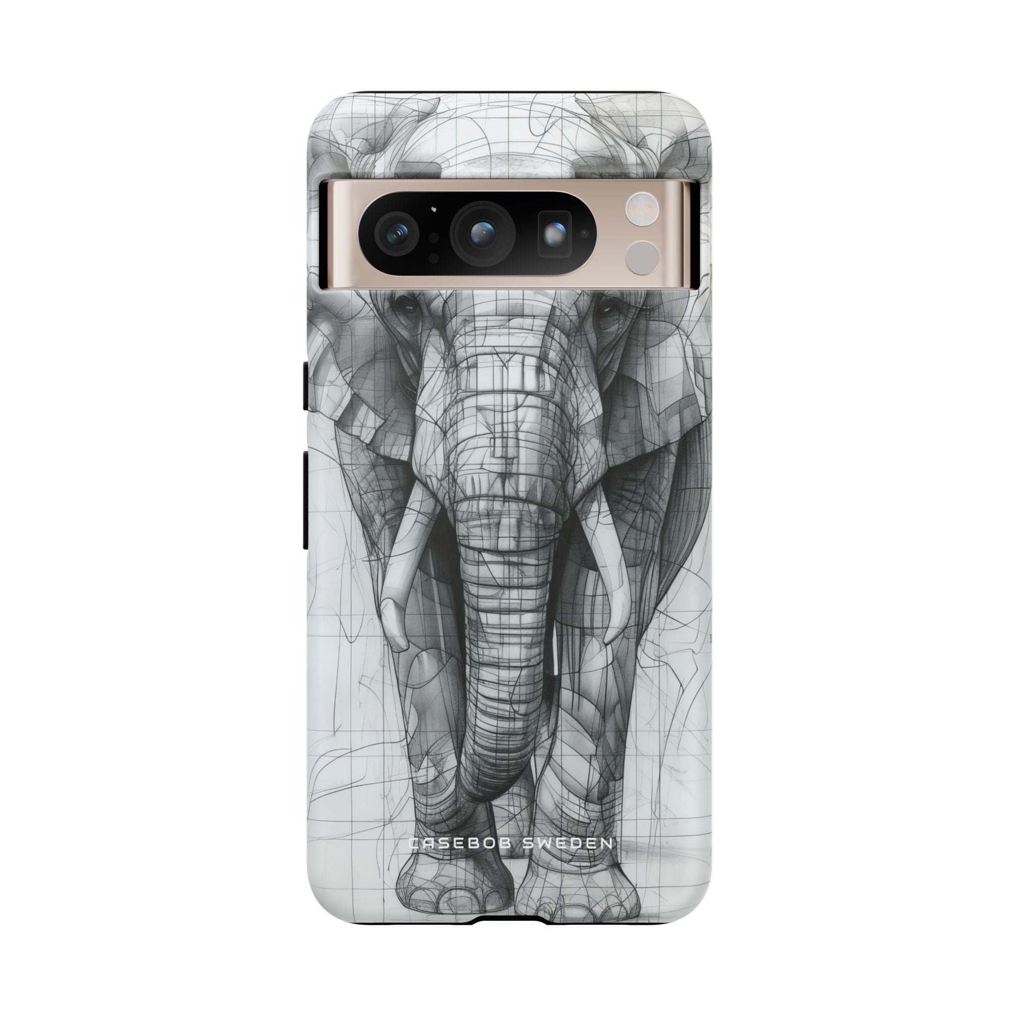 Elephant Line Geometry Google Pixel 8 - Tough Phone Case