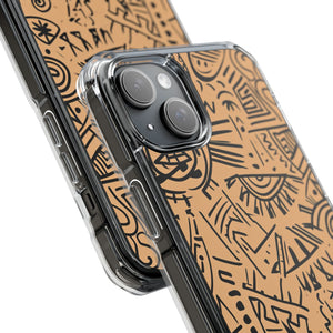 Mystic Tribal Geometry - Phone Case for iPhone (Clear Impact - Magnetic)