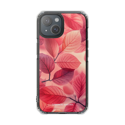 Pink Purple Nature Pattern - Clear Impact iPhone 15 Phone Case