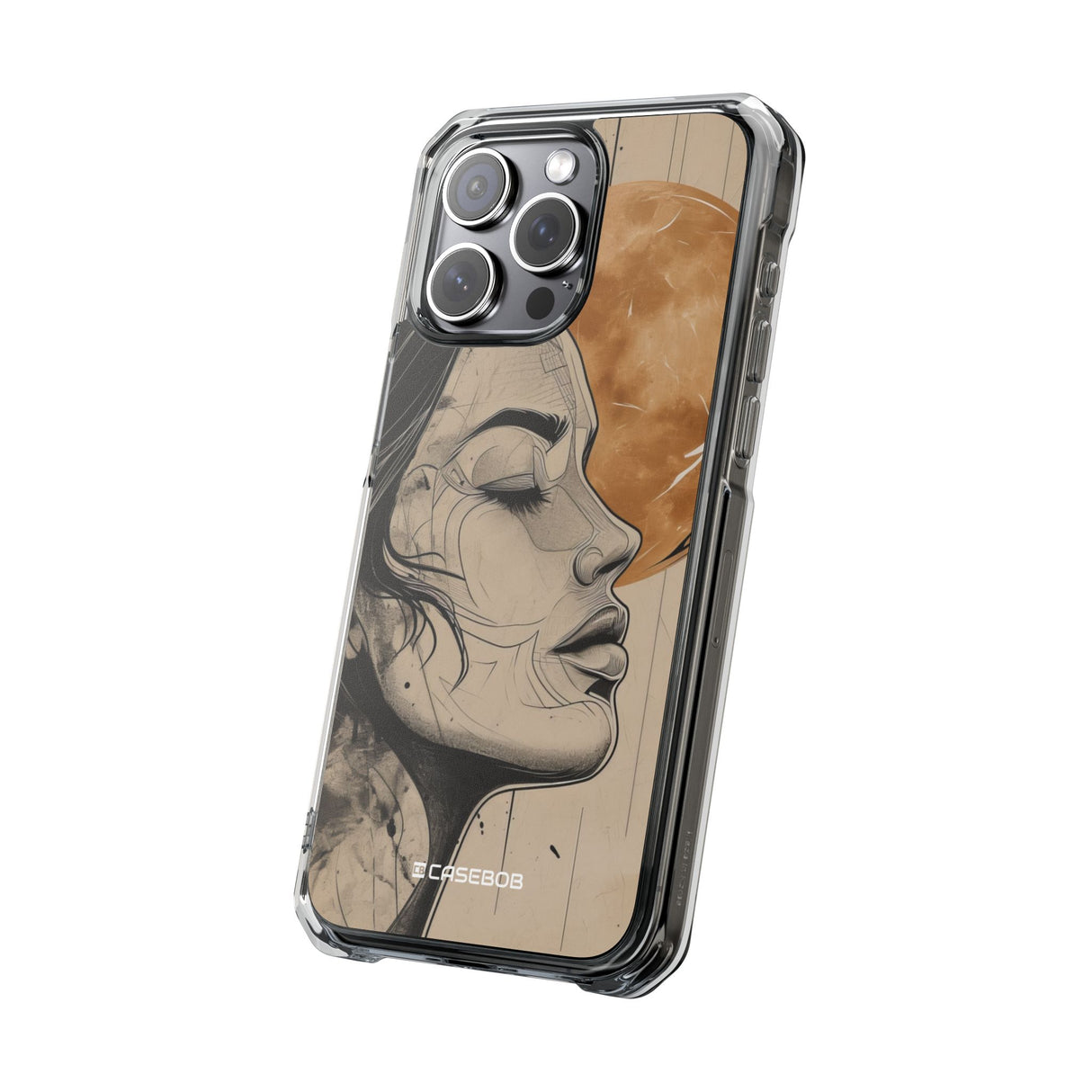 Lunar Introspection - Phone Case for iPhone (Clear Impact - Magnetic)