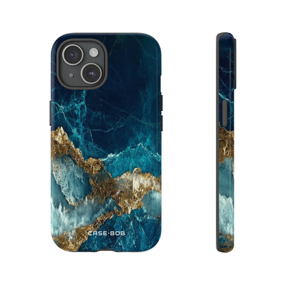 Jagged Gold Split iPhone 15 Case - Tough