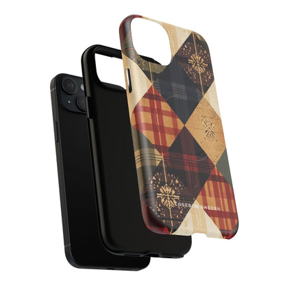 Rustic Geometric Patchwork Harmony iPhone 15 | Tough+ Phone Case