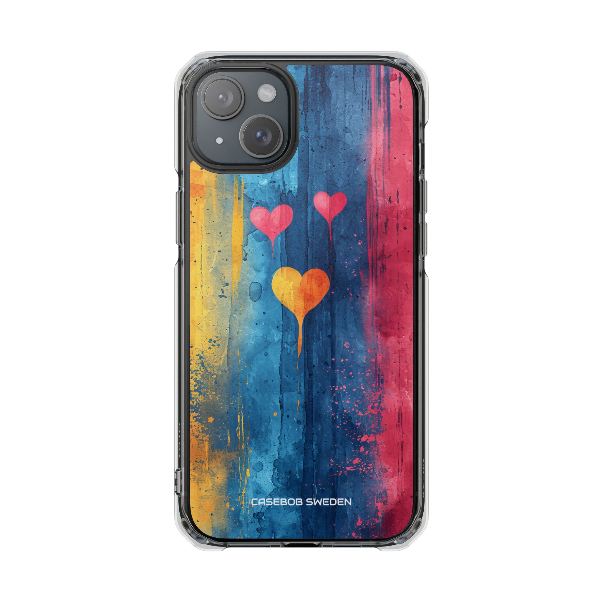 Hearts Watercolor Art - Clear Impact iPhone 15 Phone Case