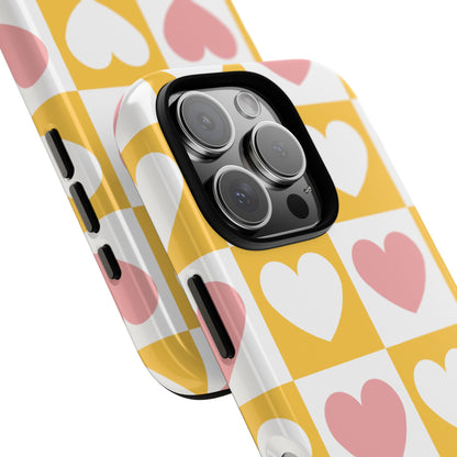 Heart Grid Harmony - iPhone Case