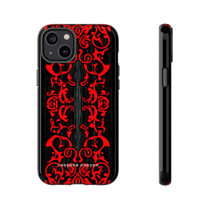 Gothic Crimson Symmetry iPhone 14 - Tough Phone Case