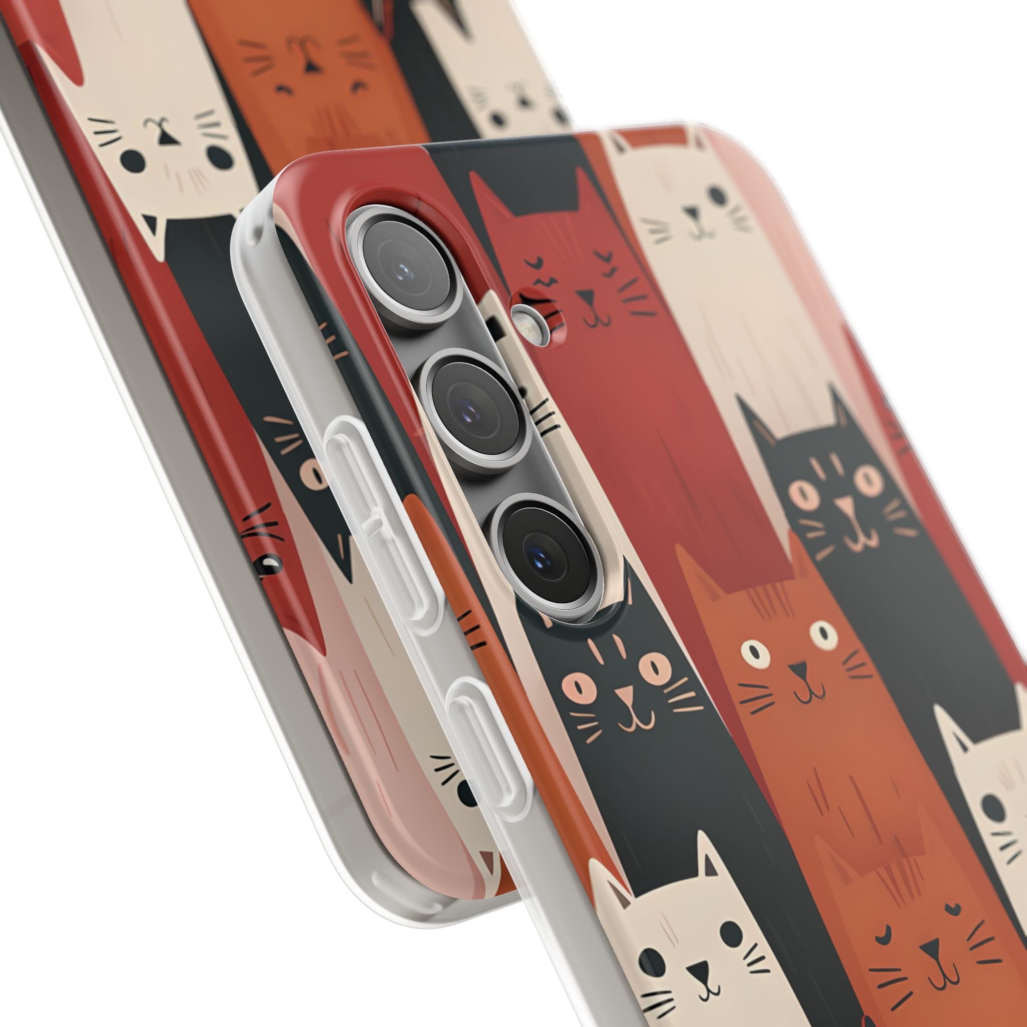 Elongated Cats Black Samsung S24 Plus Case - Soft