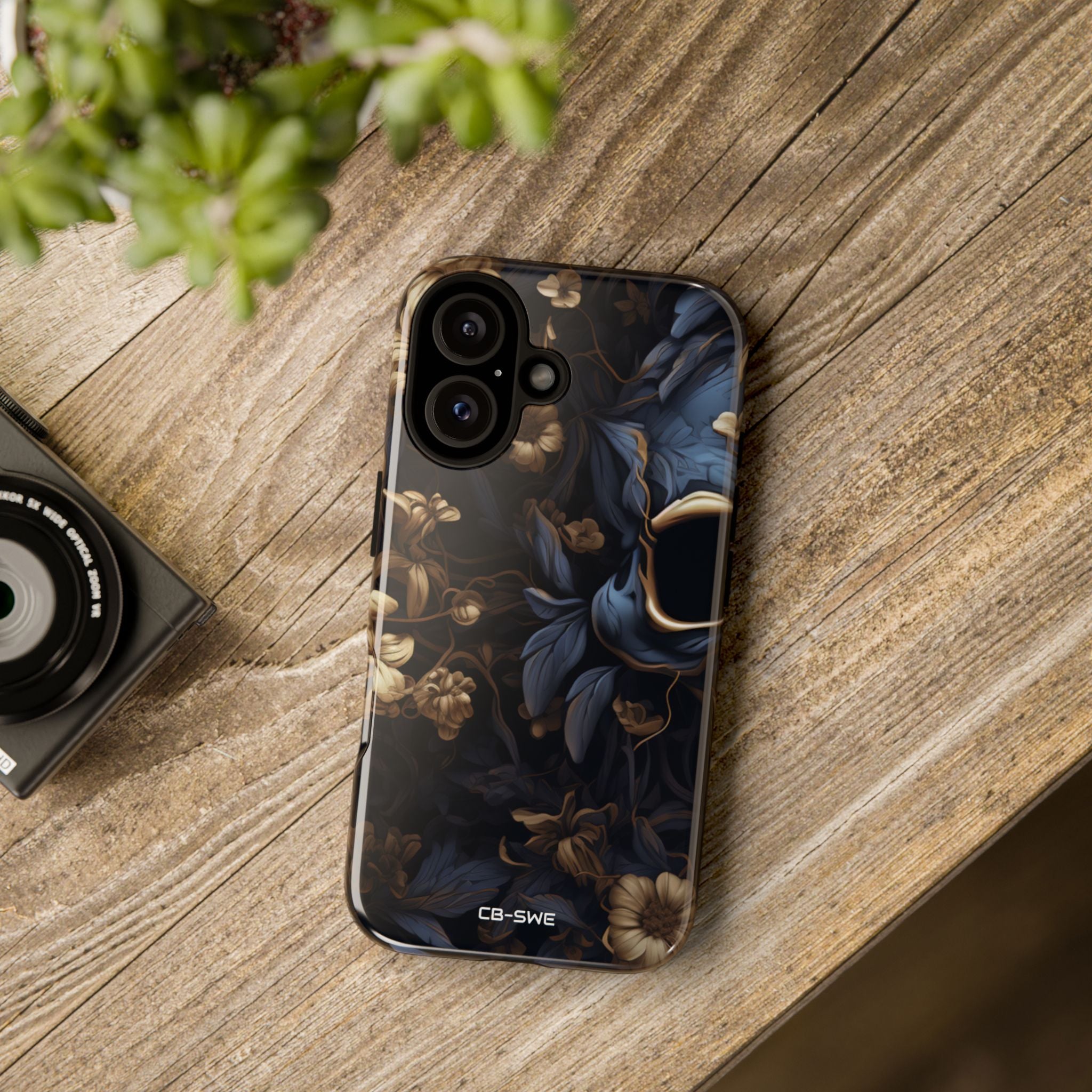 Gothic Floral Skull - iPhone Case