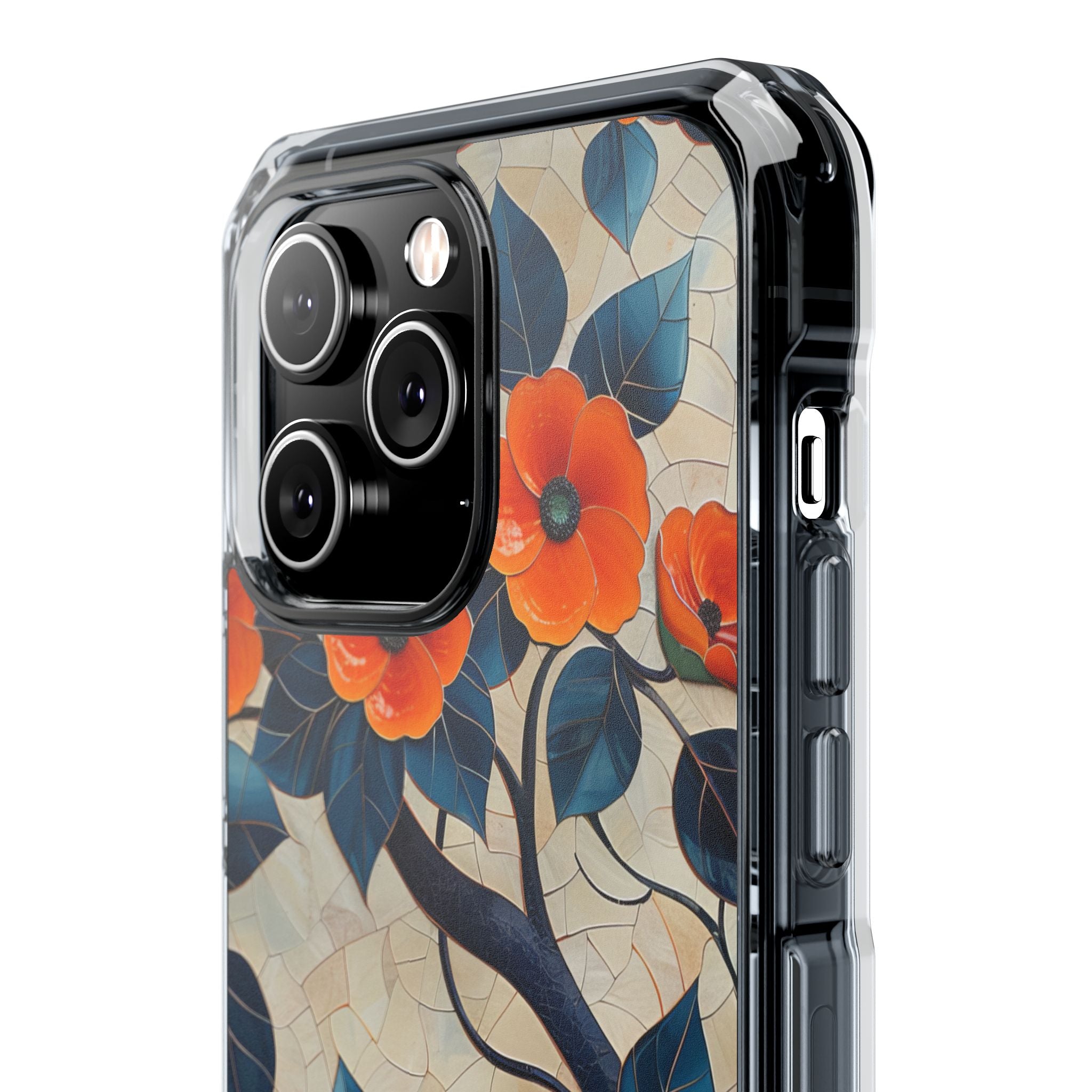 Orange Blossoms Mosaic Harmony iPhone 14 - Clear Impact Phone Case