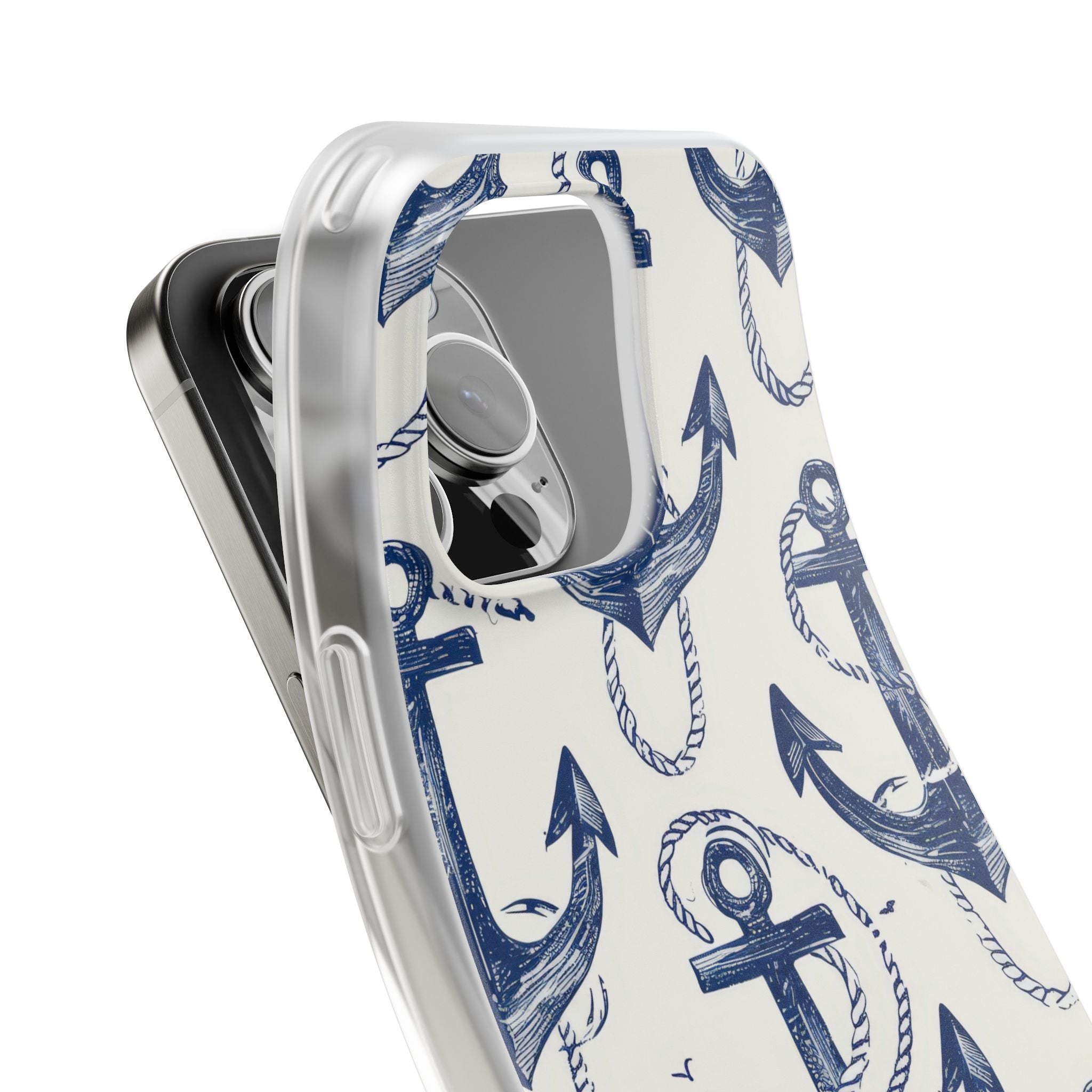 Navy Anchor Loop iPhone 16 Pro Max Case - Soft