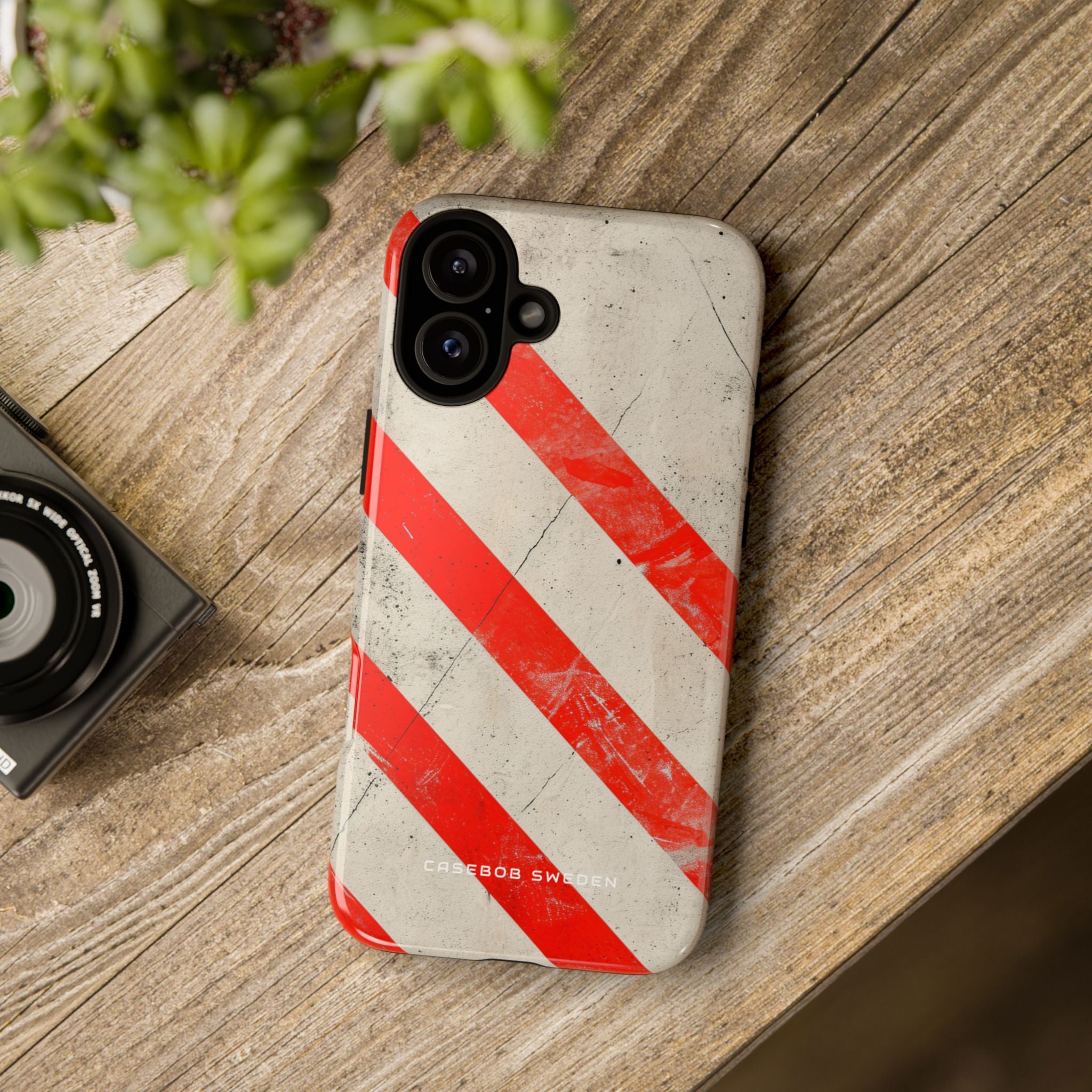 Striker Crimson Stripes iPhone 16 - Tough Phone Case