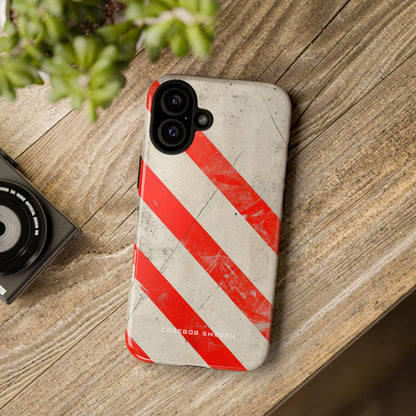 Striker Crimson Stripes iPhone 16 - Tough Phone Case