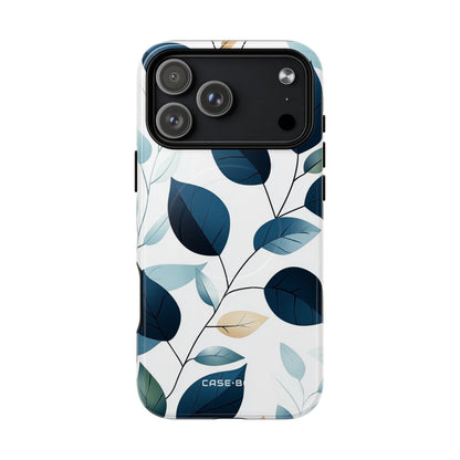 Navy Leaf Veins iPhone 17 Pro Max Case - Tough+