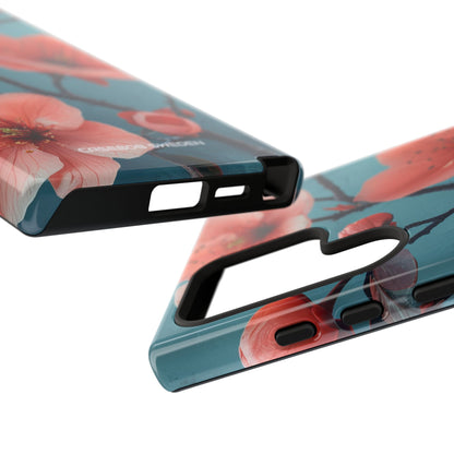 Teal Coral Blossom - Tough Samsung S24 Phone Case