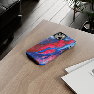 Red n Blue Ink Art iPhone Case (Protective) Phone Case