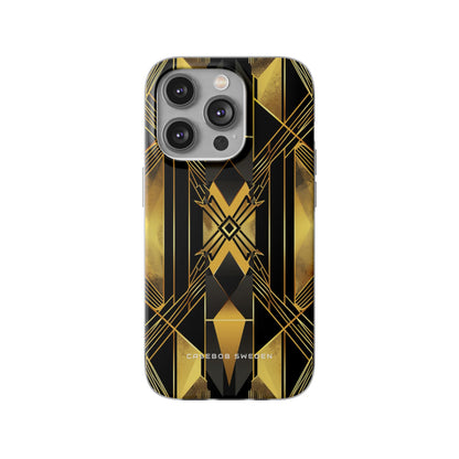 Golden Geometric Elegance iPhone 14 - Flexi Phone Case