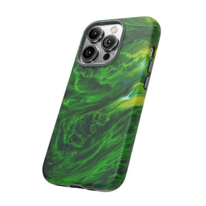 Neon Green Wave Ink Art iPhone Case (Protective) Phone Case