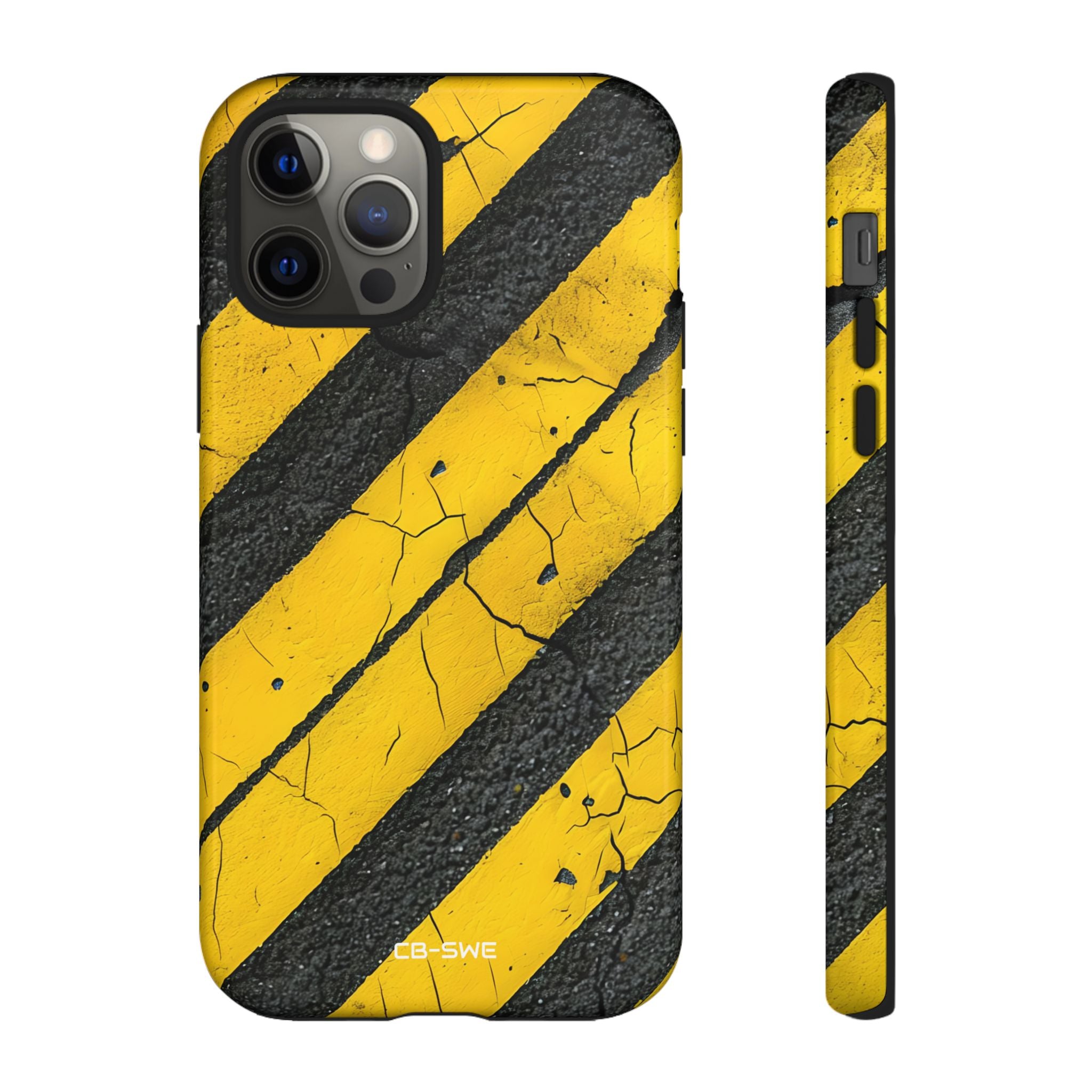 Cracked Hazard Lines - iPhone Case