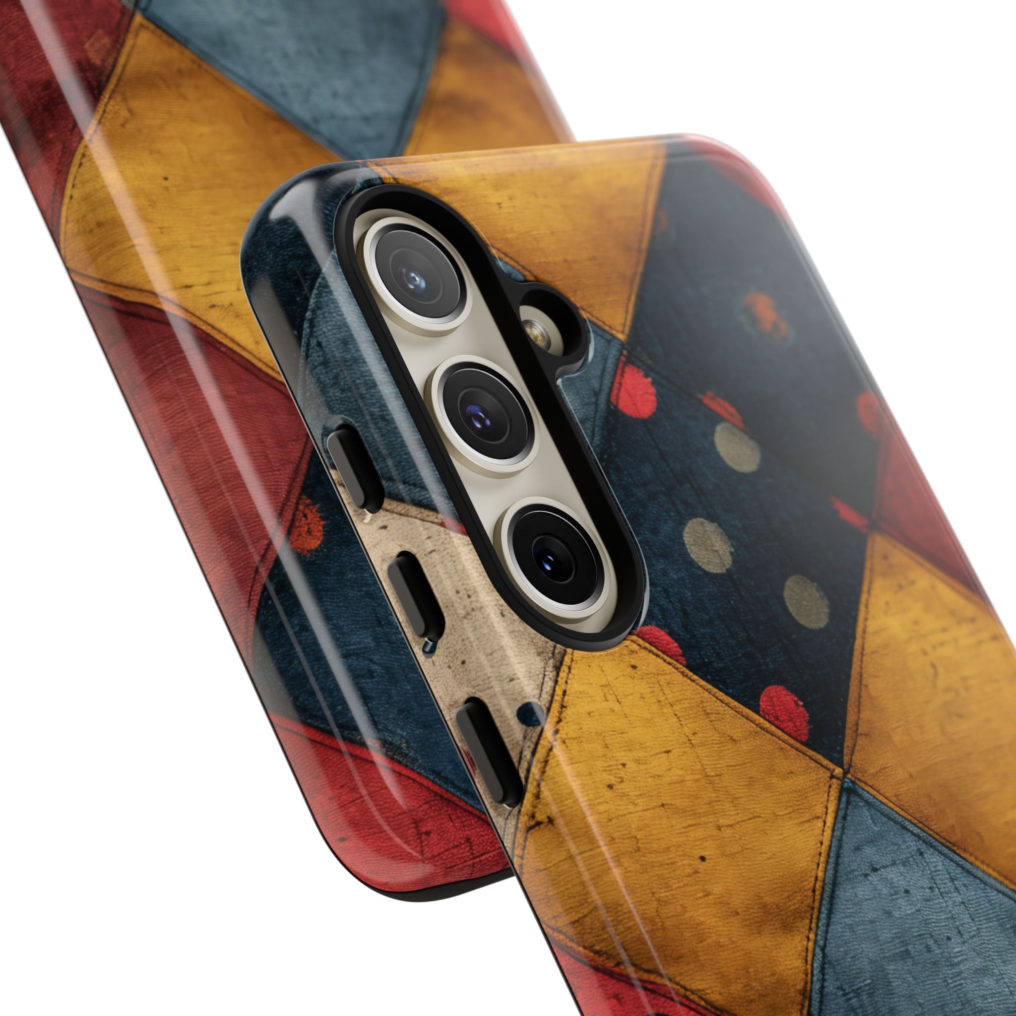 Blue Red Patchwork - Tough Samsung S24 Phone Case