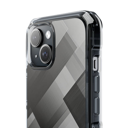 Grayscale Geometric Layers iPhone 15 - Impact Clear+