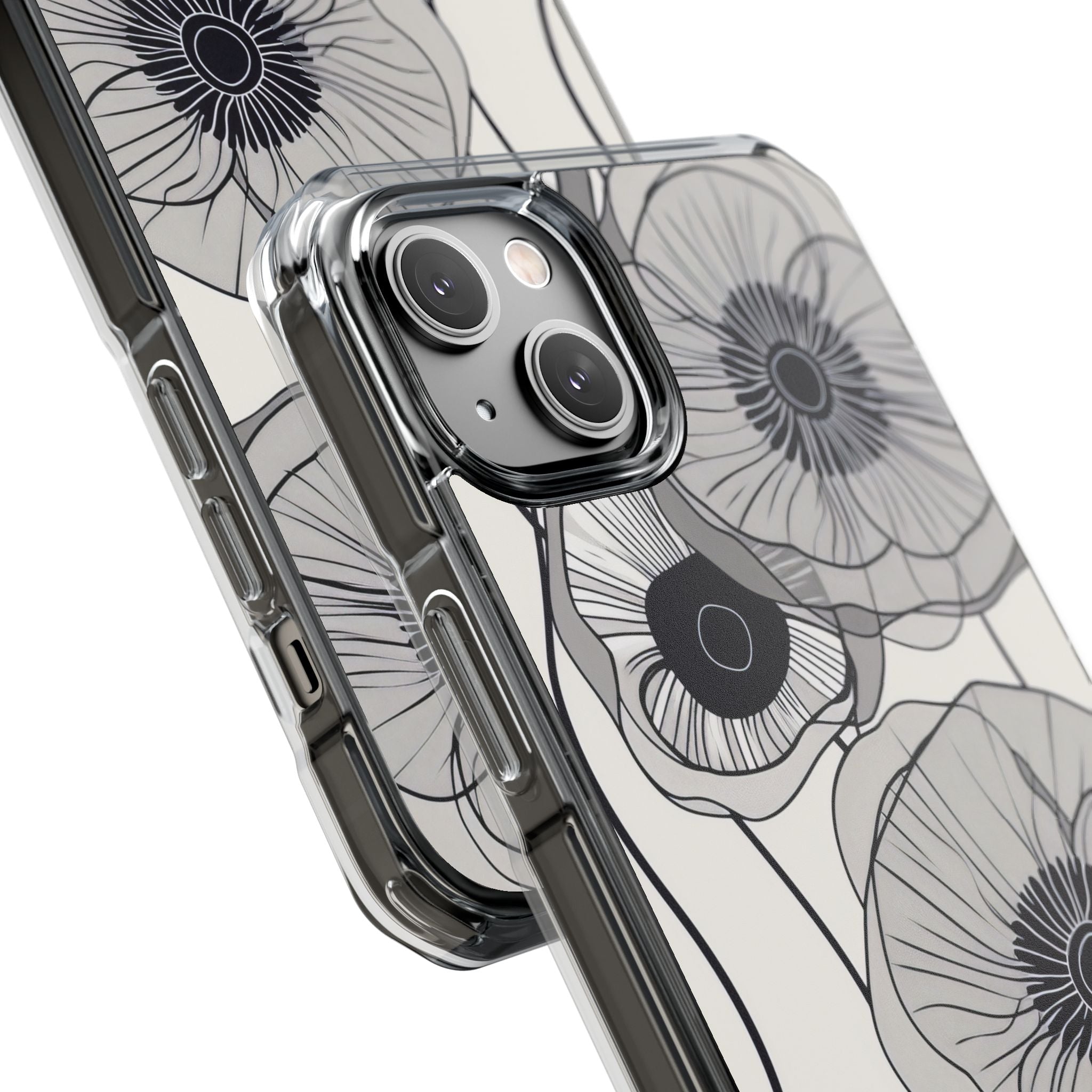 Modern Minimalist Flowers iPhone 14 - Clear Impact Phone Case