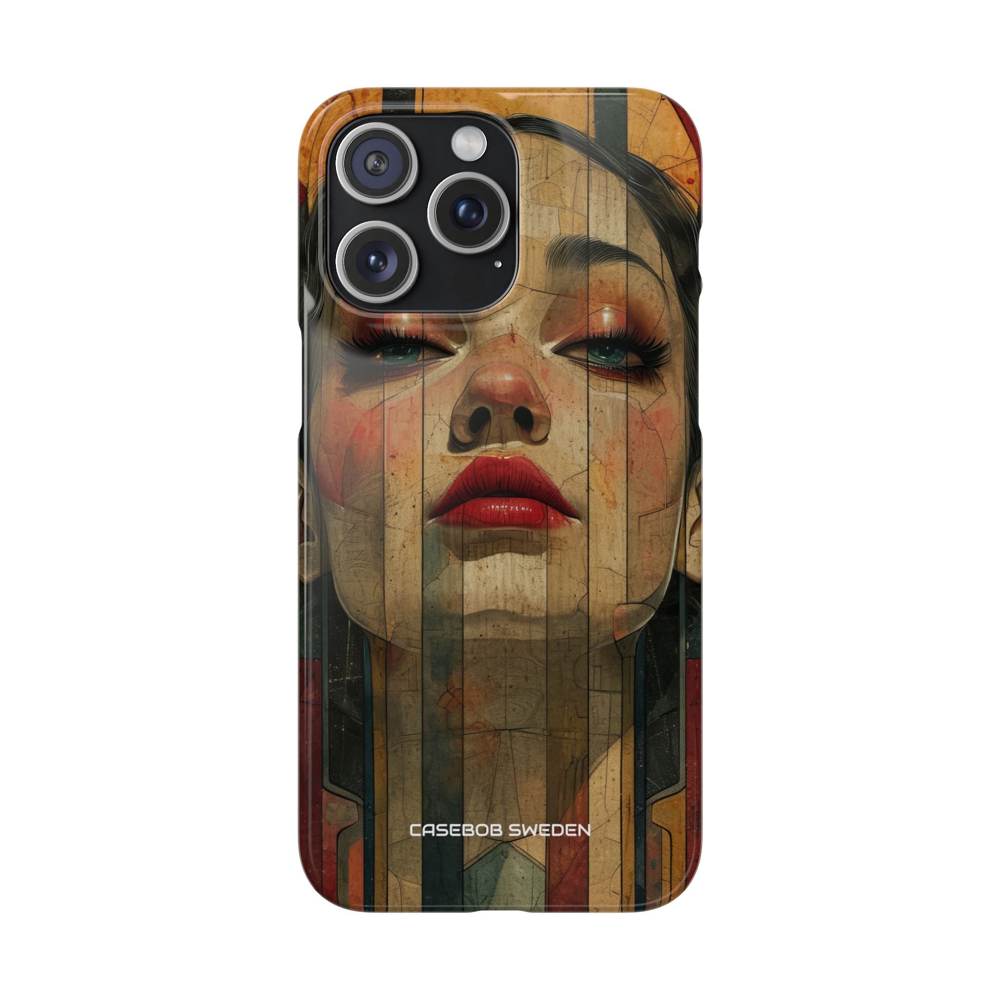 Bold Art Deco Portrait - Slim iPhone 15 Phone Case