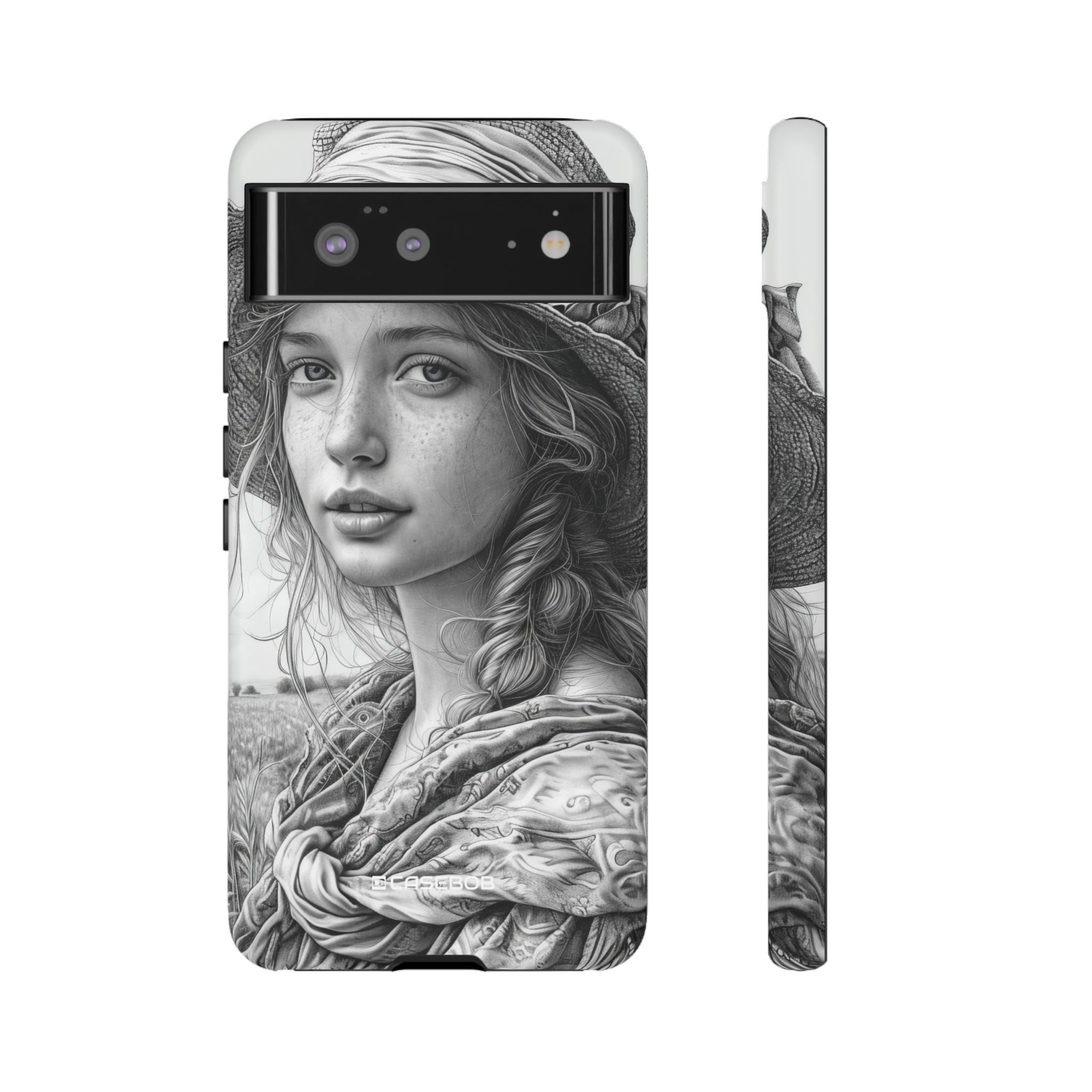 Serene Sketch Portrait - Phone Case for Google Pixel