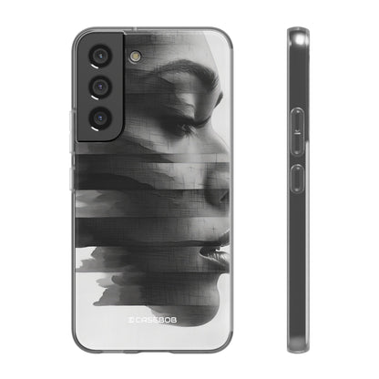 Abstract Glitch Portrait | Flexible Phone Case for Samsung Galaxy