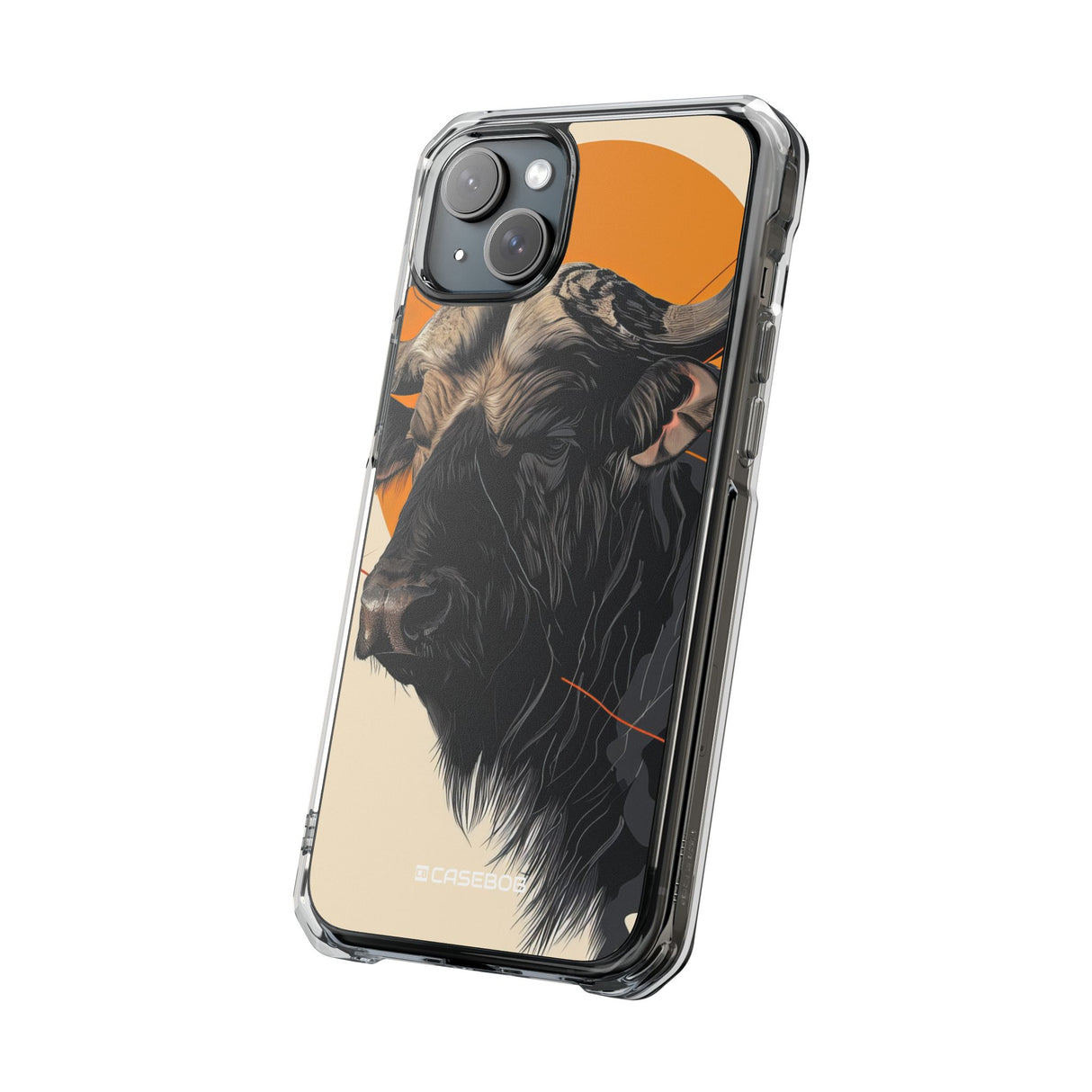 Majestic Buffalo Sun - Phone Case for iPhone (Clear Impact - Magnetic)