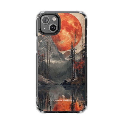 Celestial Glow Over Reflective Landscape iPhone 14 - Clear Impact Phone Case