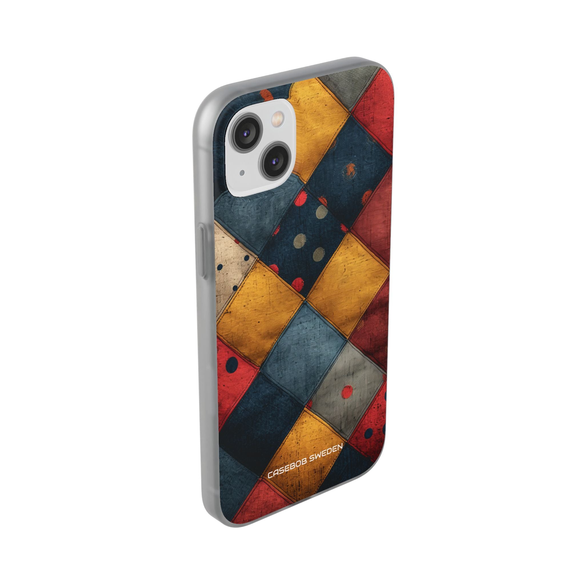 Blue Red Patchwork - Flexi iPhone 14 Phone Case